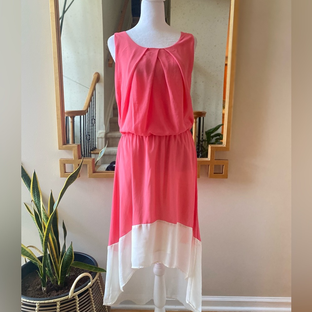 Sunday In Brooklyn Pink & Ivory High-Low Dress - Size: Medium